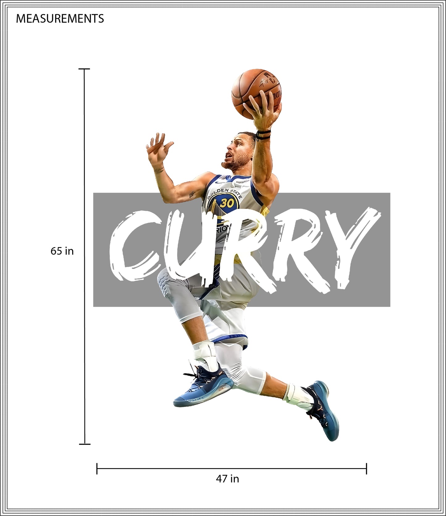 Stephen Curry Wall Decal NBA Wall Sticker Basketball Wall Art For Boy Room Decor
