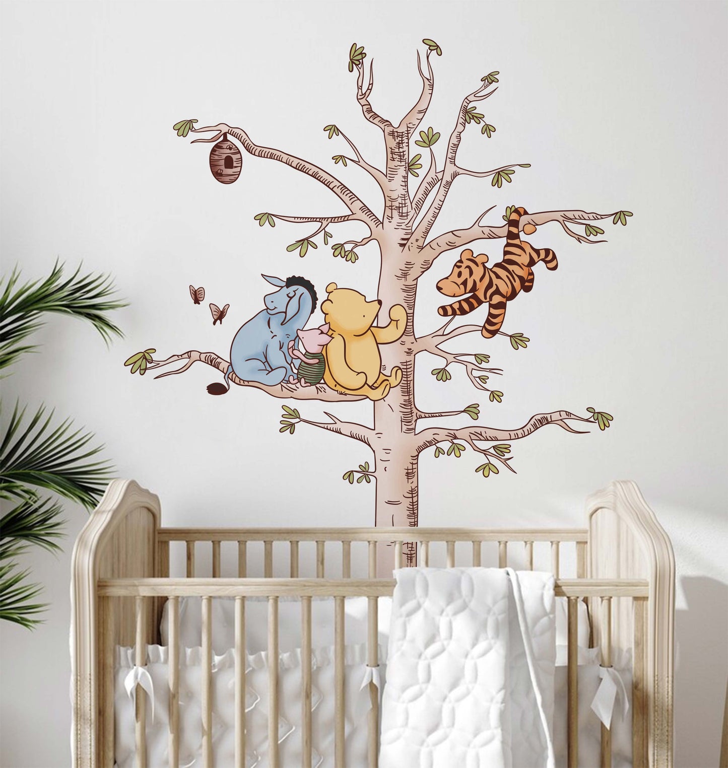 Classic Winnie the Pooh , Tiger And Piglet playing on Tree Wall Decal Sticker Art Home Decor For Baby Nursery