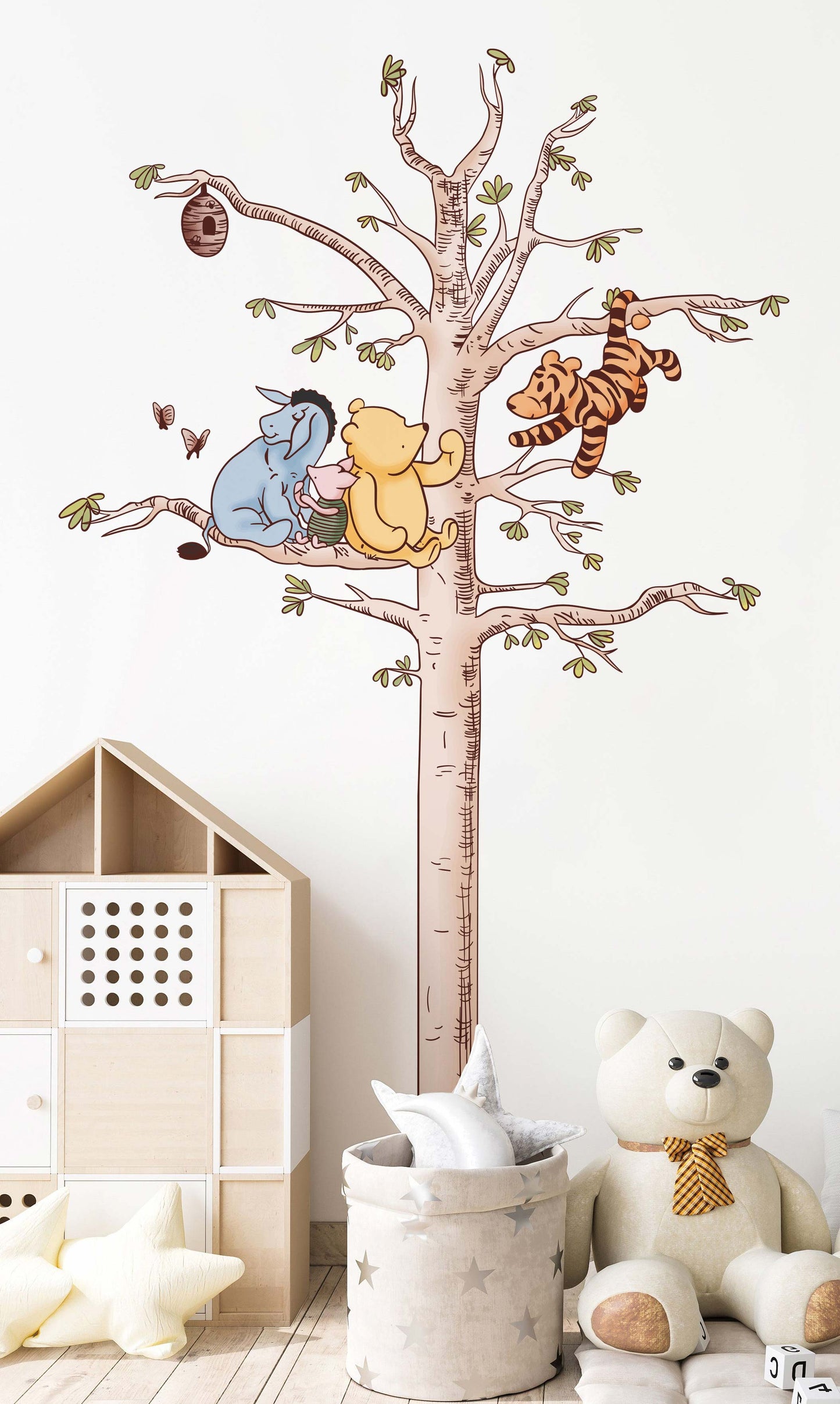 Classic Winnie the Pooh , Tiger And Piglet playing on Tree Wall Decal Sticker Art Home Decor For Baby Nursery