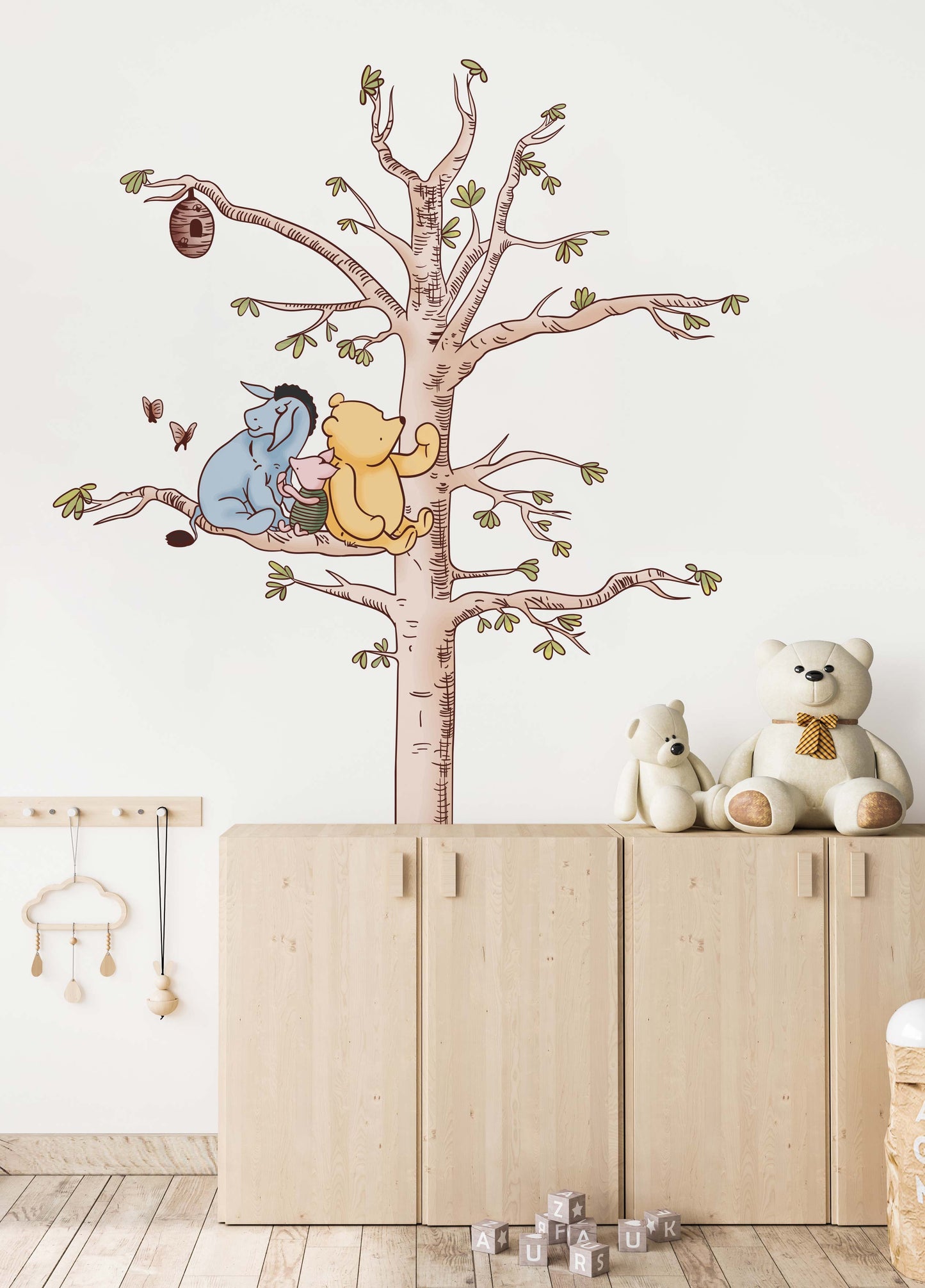 Classic Winnie the Pooh , Tiger And Piglet playing on Tree Wall Decal Sticker Art Home Decor For Baby Nursery