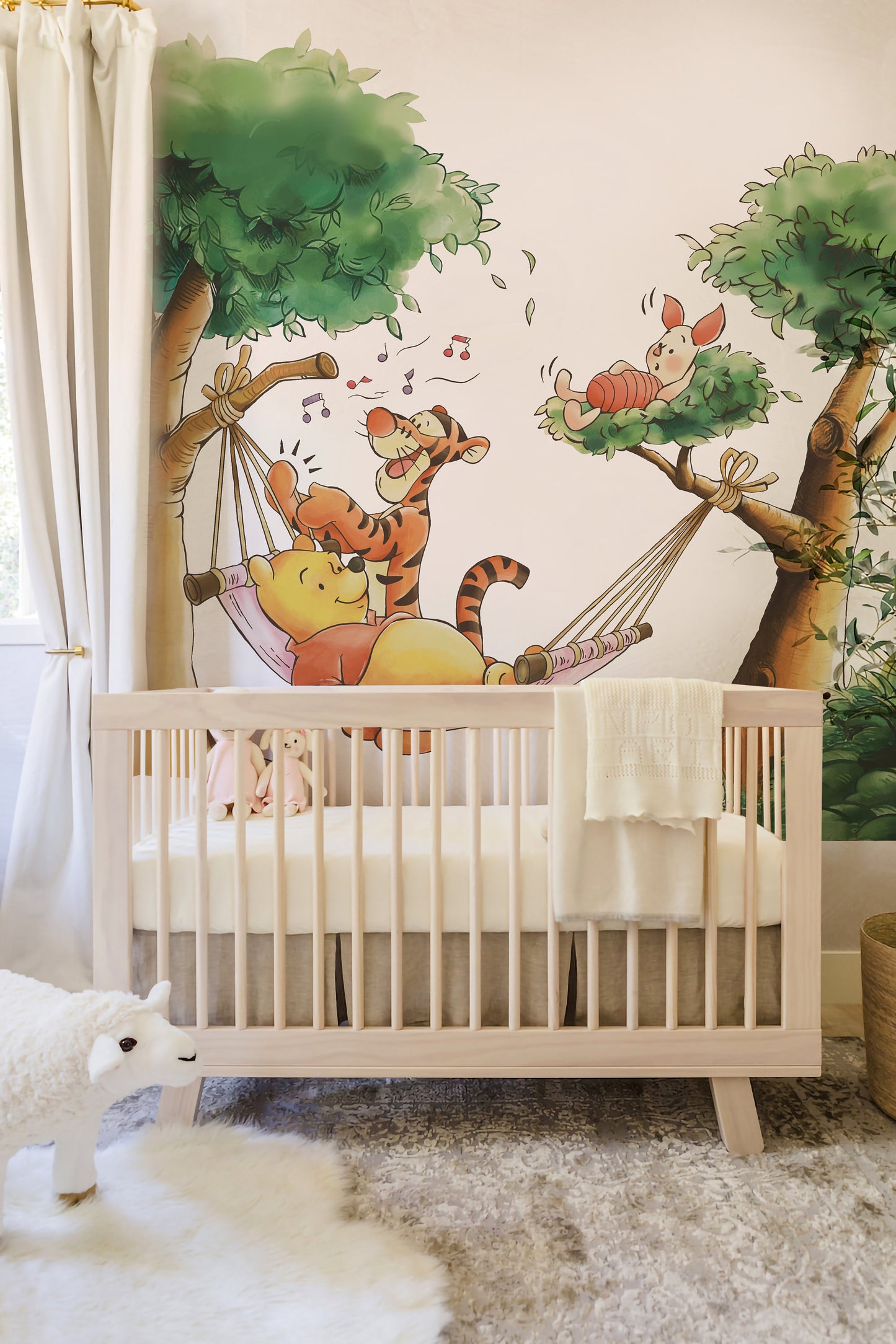 Winnie The Pooh Hammock Tiger And Piglet Wall Decal Sticker Wallpaper for baby and kid room