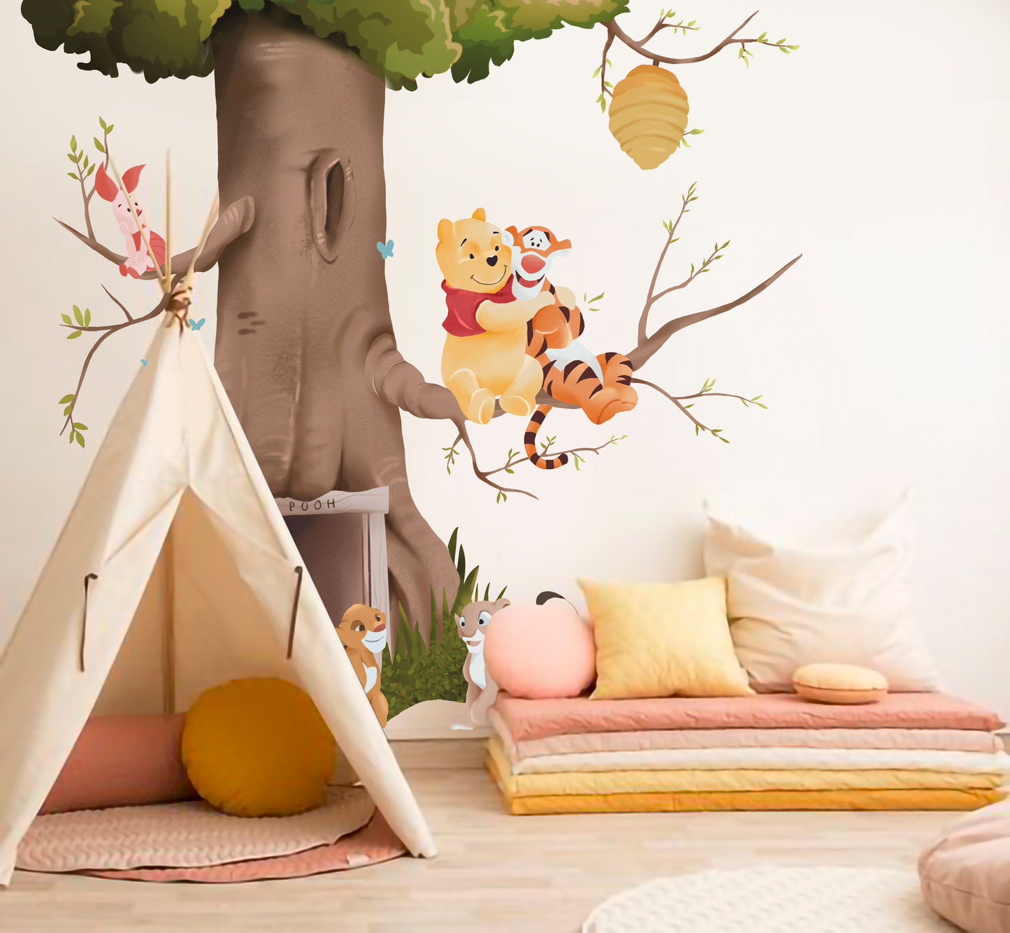 Disney Winnie the Pooh And Tigger In Tree With Lion Wall Decal Sticker Baby Nursery Room decoration