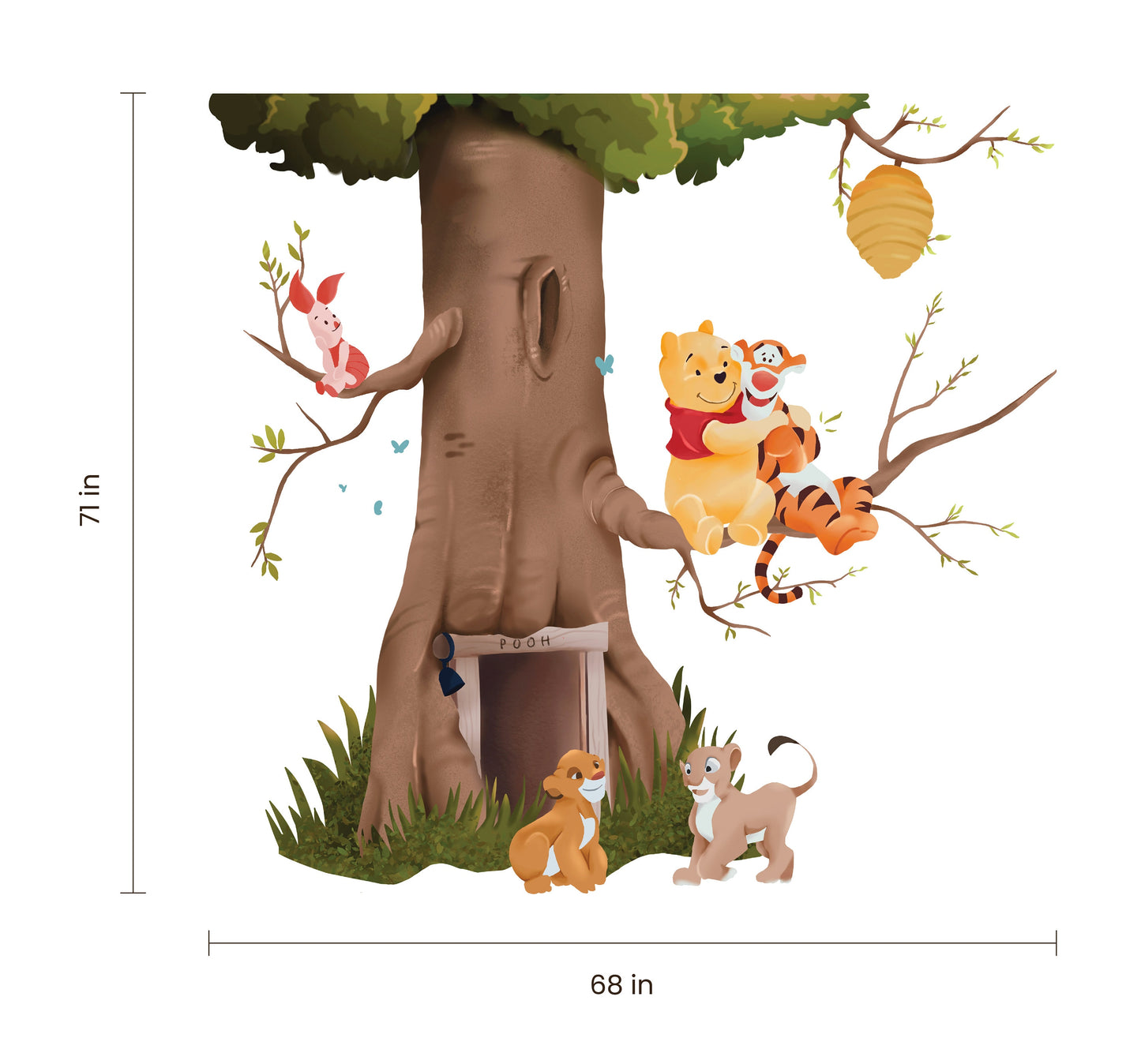 Disney Winnie the Pooh And Tigger In Tree With Lion Wall Decal Sticker Baby Nursery Room decoration