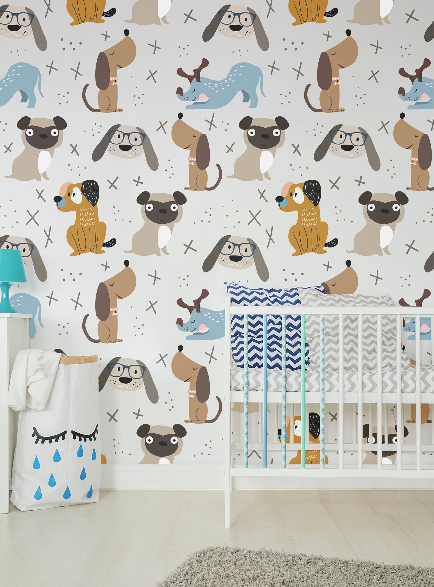 Peel And Sticker Vinyl Decal Puppy Dog Wallpaper Wall Decal Sticker Art Doggie Wall Mural For Baby Nursery And Kid Room Decor