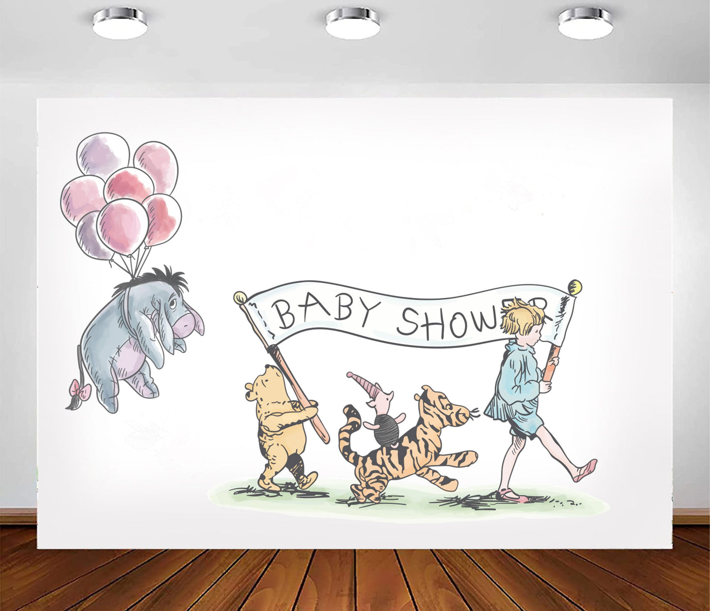Baby Shower Decor Classic Winnie the Pooh Wall Decal Eeyore Wall Sticker Disney Wall Art Baby Shower Decal And Baby Birthday Decor