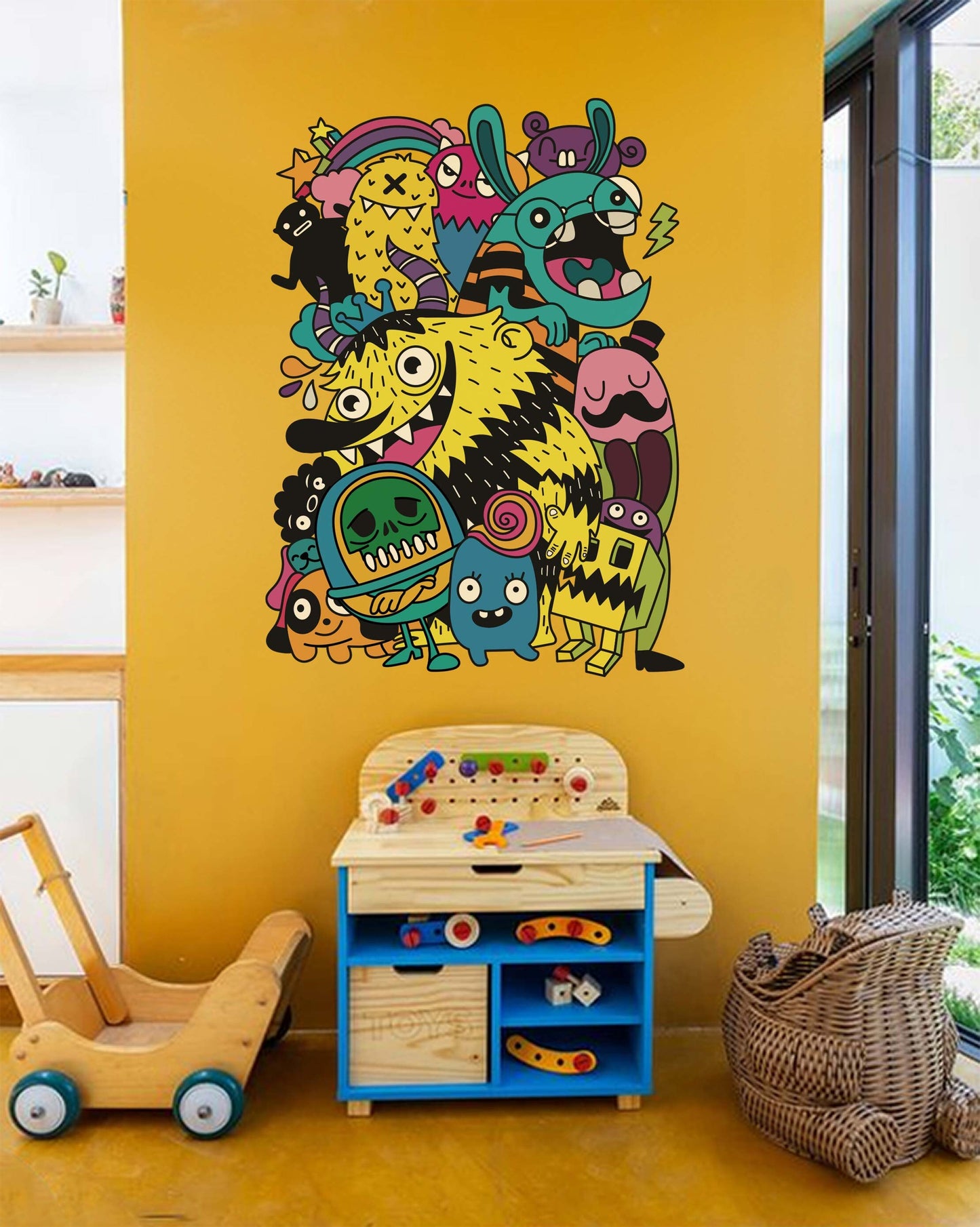 Removable Monster Pop Art Designer Wall Decal Wall Mural Sticker for kid