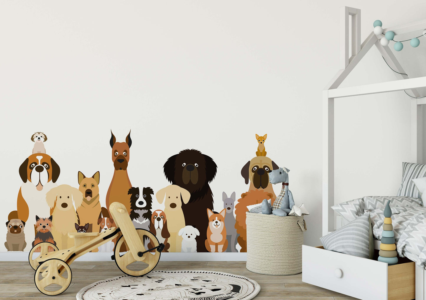 Removable Dog Wall Decal Dog Wall Art Puppies Wall Sticker Doggy Wallpaper For Baby Nursery Pet Shop And Dog Lover