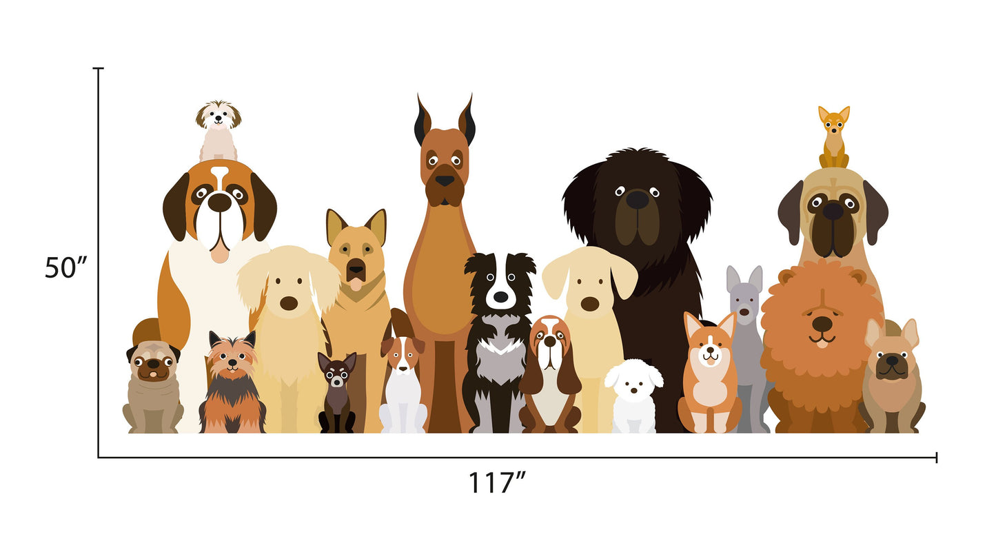 Removable Dog Wall Decal Dog Wall Art Puppies Wall Sticker Doggy Wallpaper For Baby Nursery Pet Shop And Dog Lover