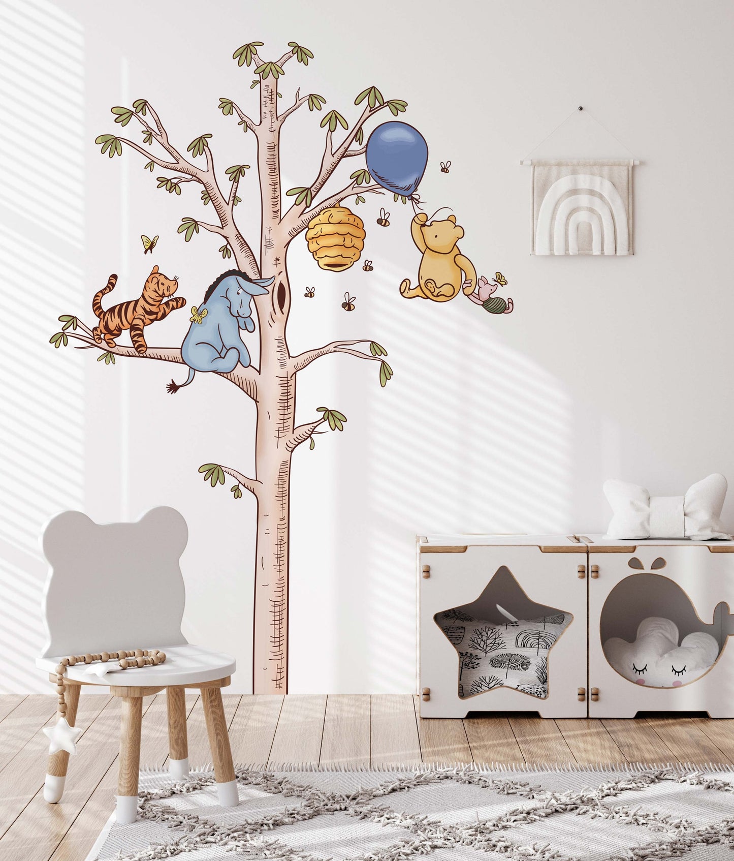 Disney Classic Winnie the Pooh Wall Art Tiger Eeyore piglet on Tree Wall Decal Wall Sticker Wallpaper Nursery Wall Art Kids room Decor